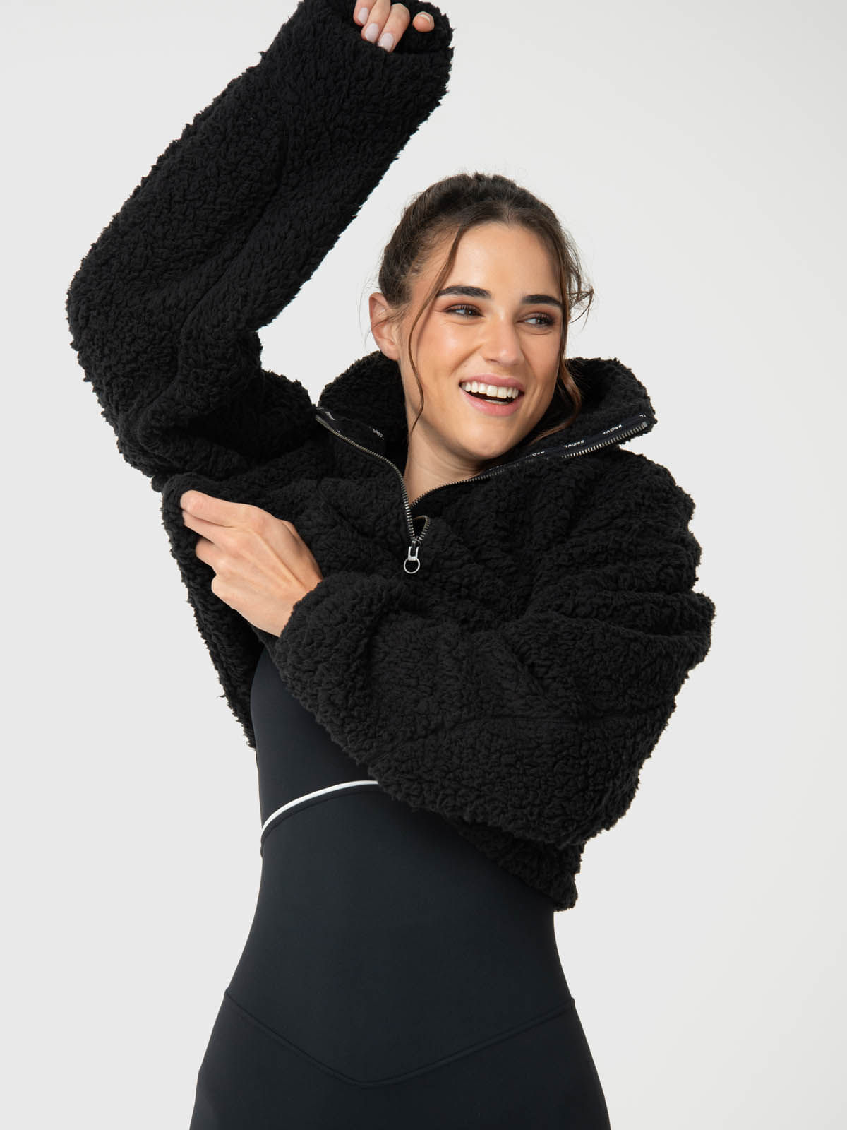 Polar-Para-Mujer-Mid-Zip-Sherpa-Negro-Bsoul